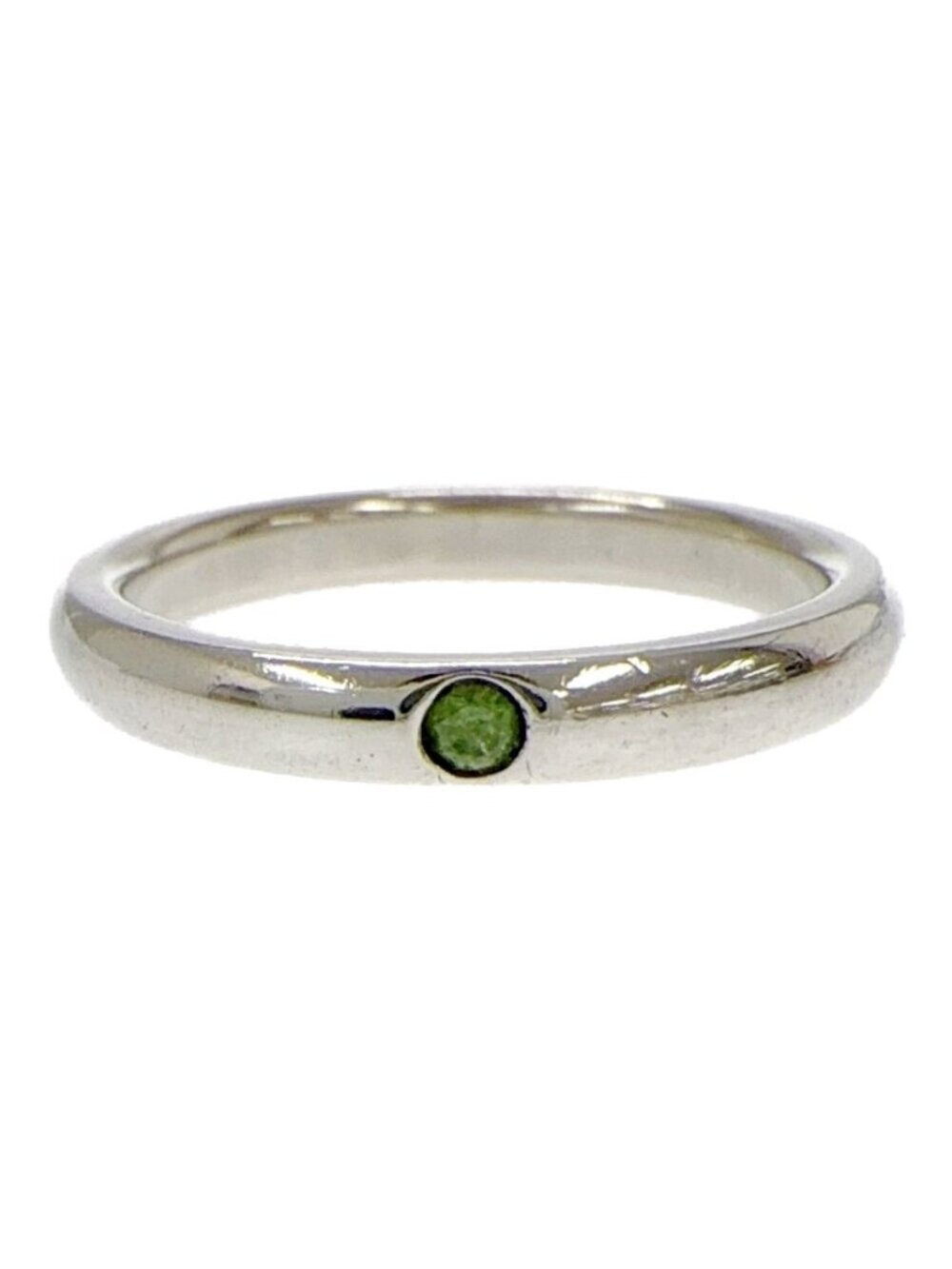 Tiffany & Co Silver Stacking Band Ring Green